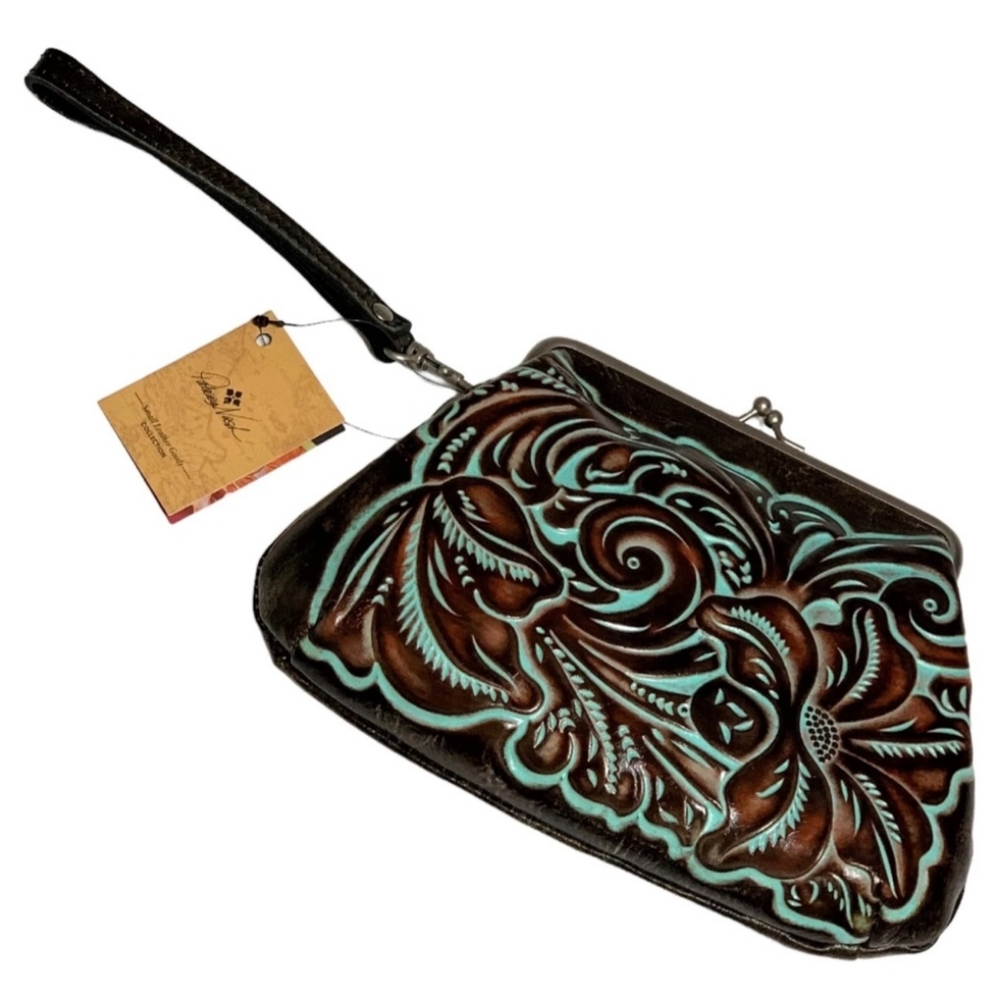 Patricia Nash Tooled Wristlet NwT